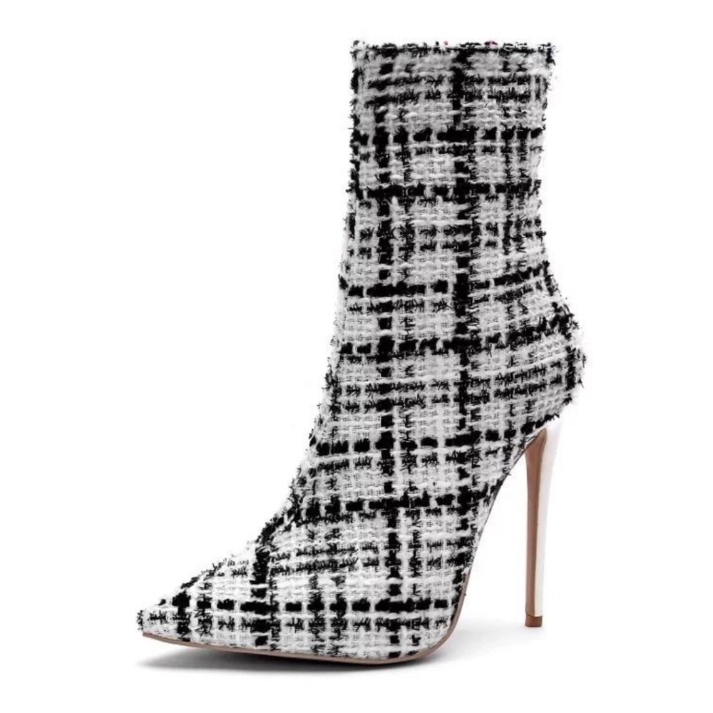 Plaid Heel Bootie